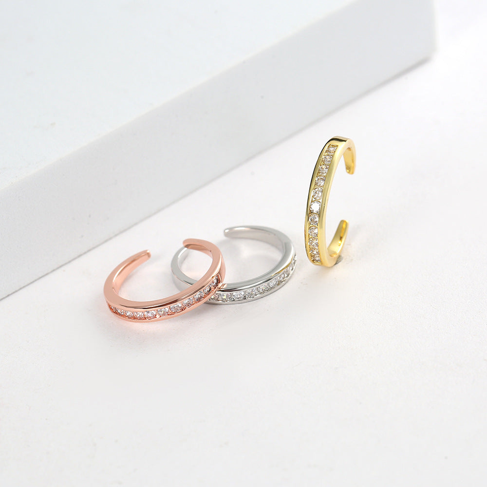 Wholesale round diamond light luxury opening ring