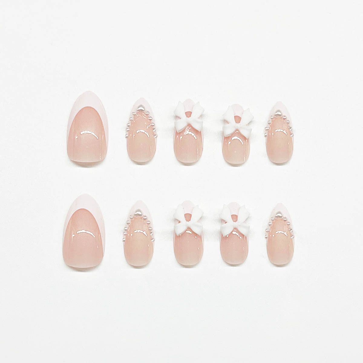 Wholesale 24 Pieces/box Pearl Bow Nails Kits Nail Stickers