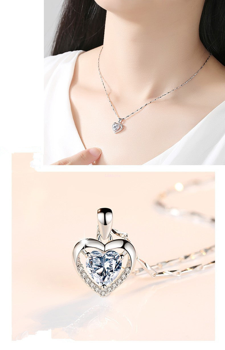 Wholesale S925 Neck Chain Love Heart Shape Necklace