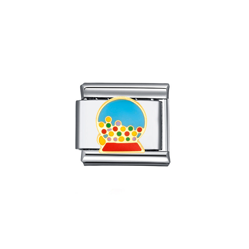 Wholesale Italian Charm Bracelet 9mm DIY Splicing Removable Creative Pattern Stainless Steel Composable Bracelet