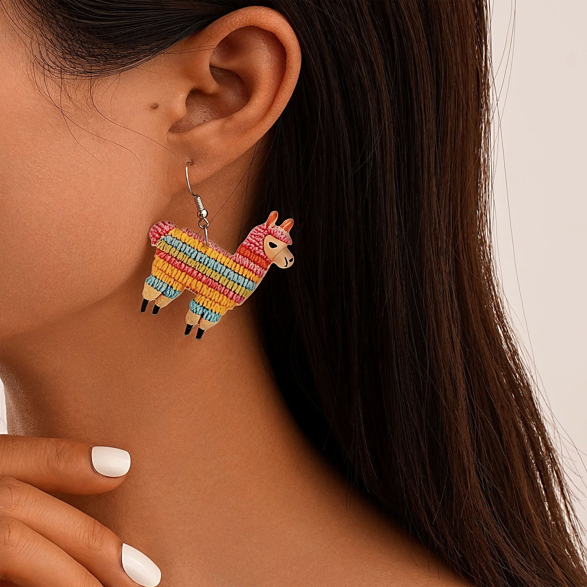 Wholesale Colorful Exaggerated Cartoon Personality Rainbow  Acrylic Long Earrings
