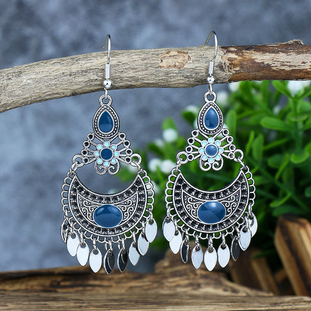 Wholesale Bohemian Ethnic Tassel Earrings Alloy Distressed Design,  Everyday Gift