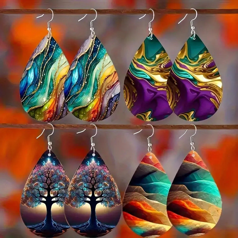 Wholesale Bohemian Water Ripple Acrylic Earrings Trendy Fashion Jewelry Accessory for Party Gift