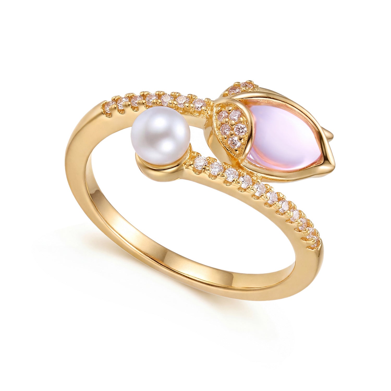 Wholesale Three In One Heart Shaped Copper Zircon Ring Trendy Everyday Jewelry Accessory