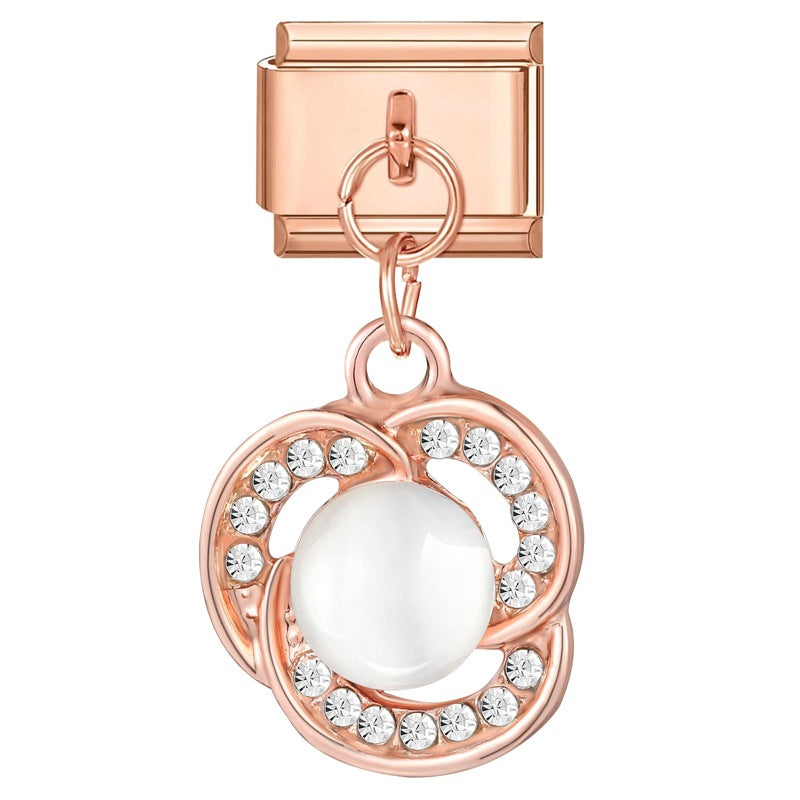 Wholesale Charms Italian modular cat' s eye stone pendant DIY bracelet accessories