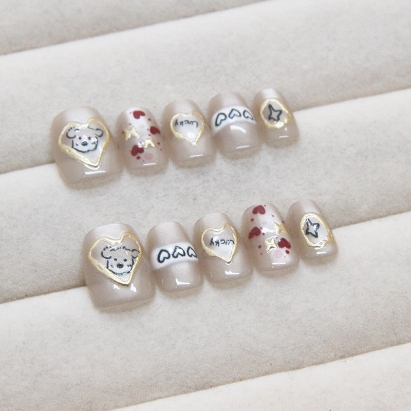 Wholesale 10 Pieces/box Line Puppy Cat Eye Nails Kits Nail Stickers