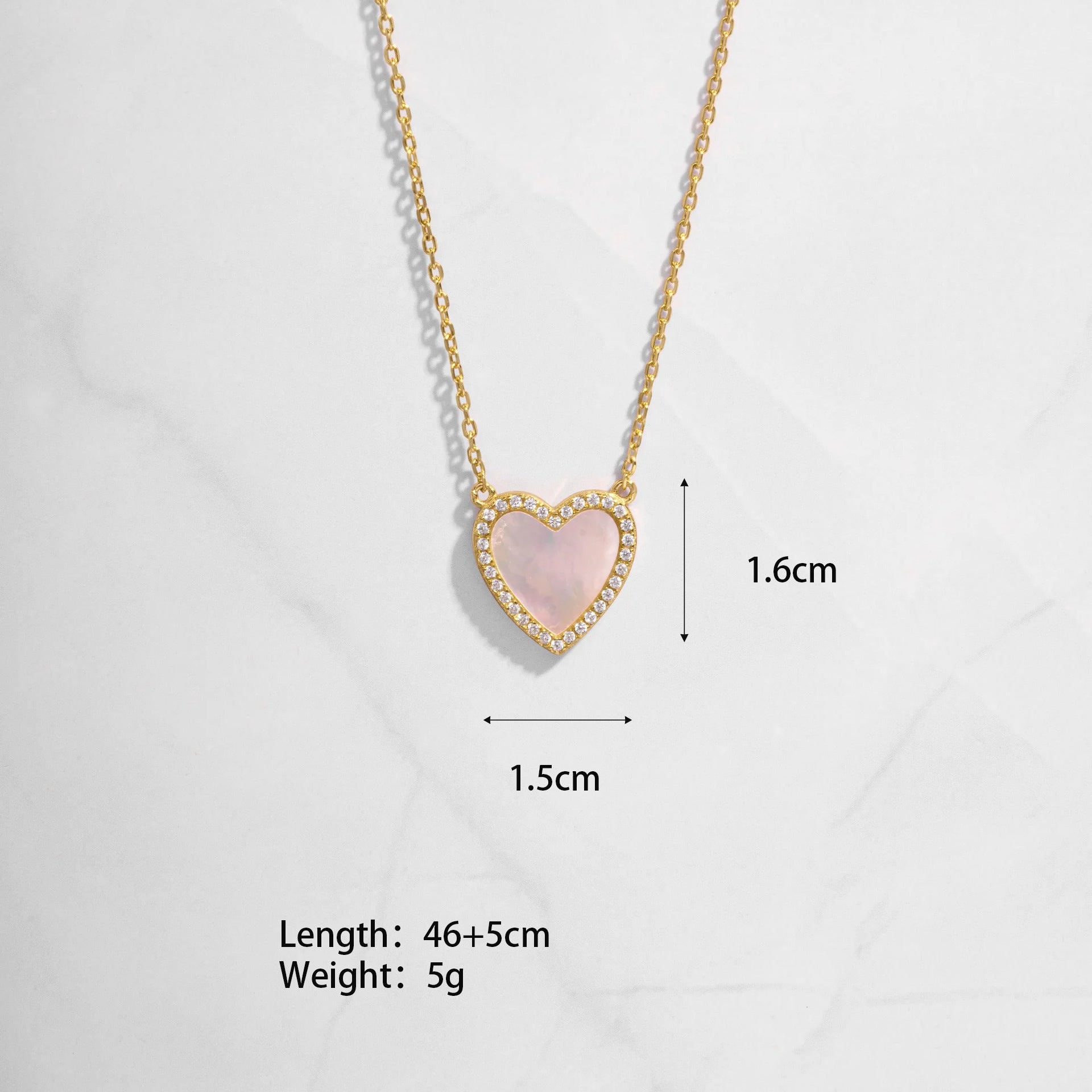 Wholesale Diamond-Encrusted Love Stainless Steel Necklace