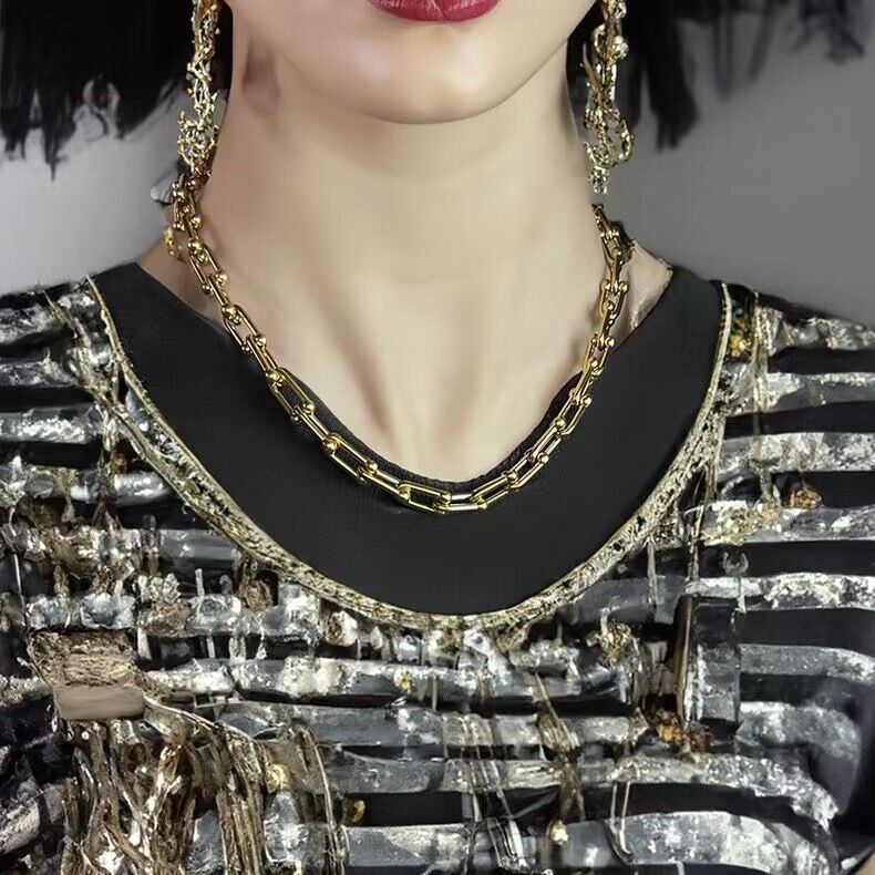 Wholesale Horseshoe Chain Necklace Clavicle Chain Titanium Steel Choker Necklace ACC-NE-BTB002