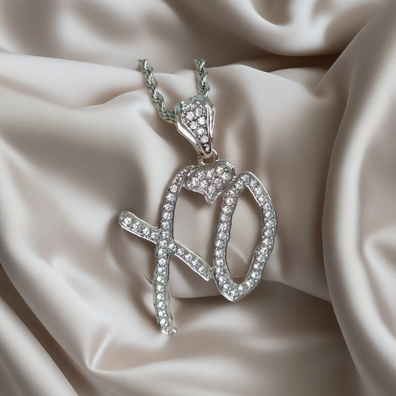 Wholesale Gold Plated Letter Pendant Necklace Stylish Twist Chain Sweater Jewelry Accessory For Boutique Resale