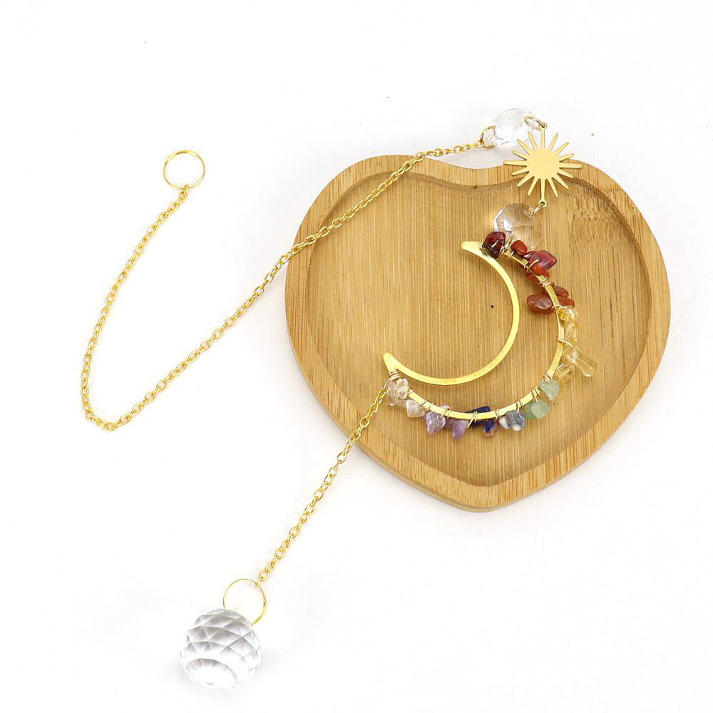 Wholesale  Sun Catcher Moon Sun Crystal Pendant  Wind Chimes