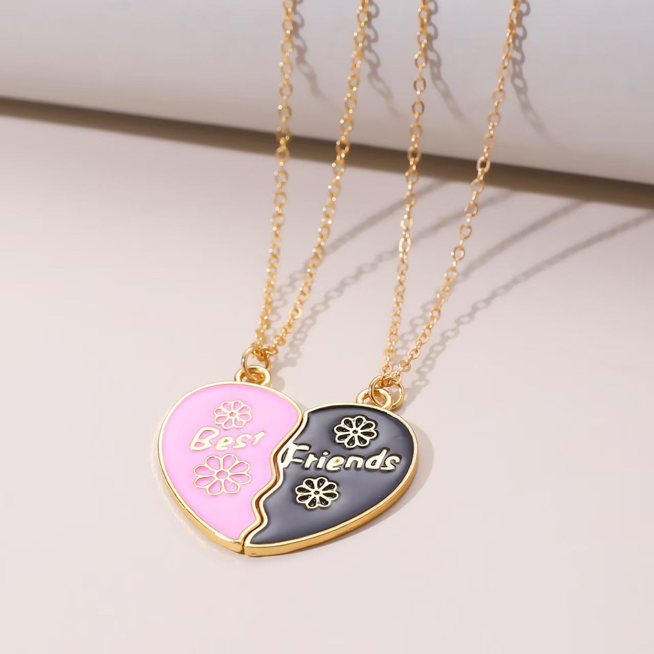 Wholesale Alloy star moon  and sun interlocking best friend necklaces