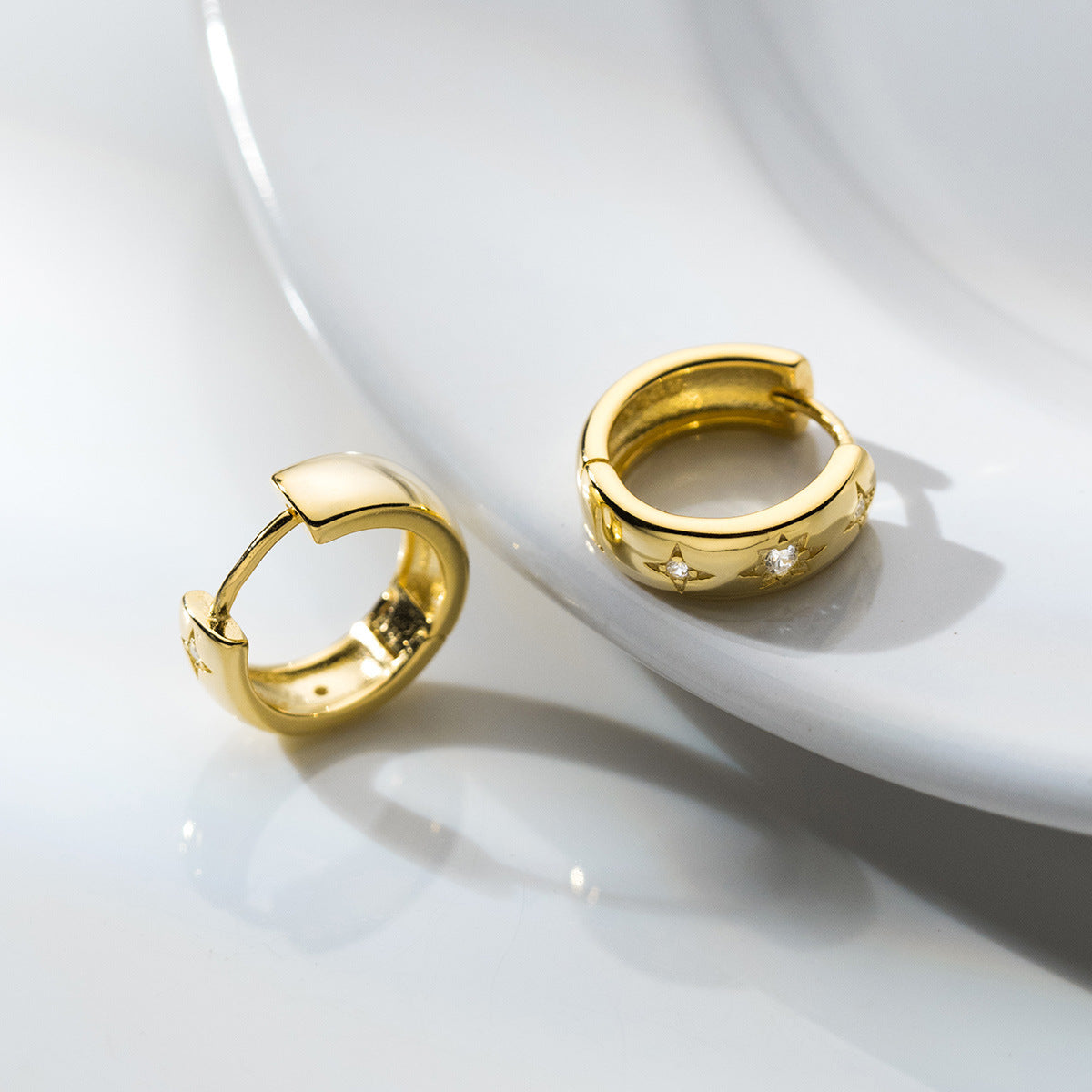 Wholesale 925 sterling silver diamond star earrings