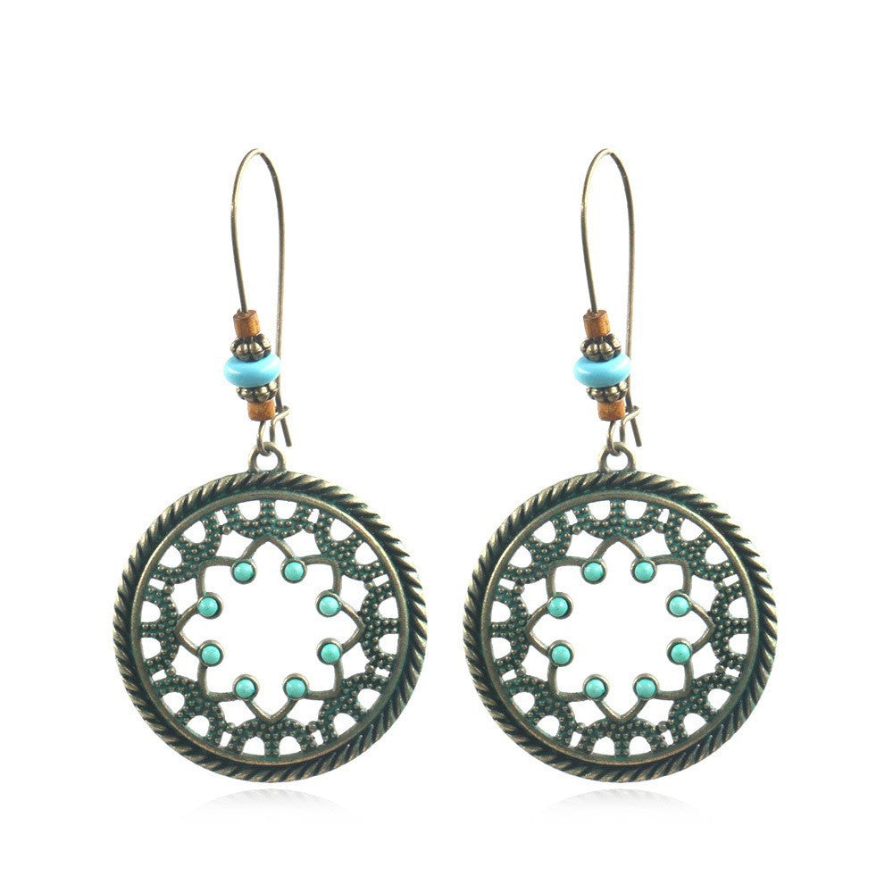 Wholesale Vintage Turquoise Pendant Earrings