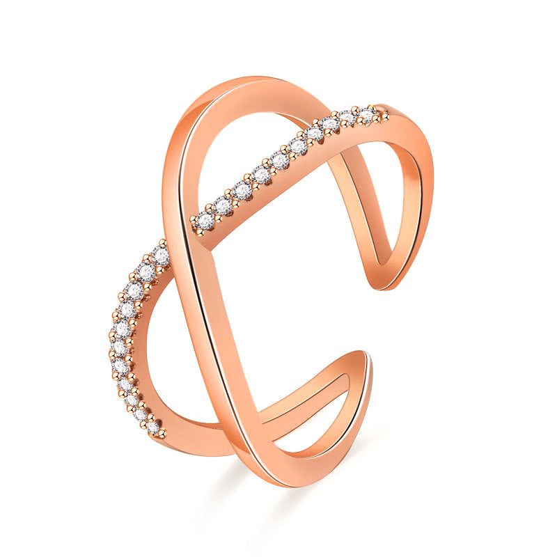 Wholesale  rose gold open  geometric index finger ring