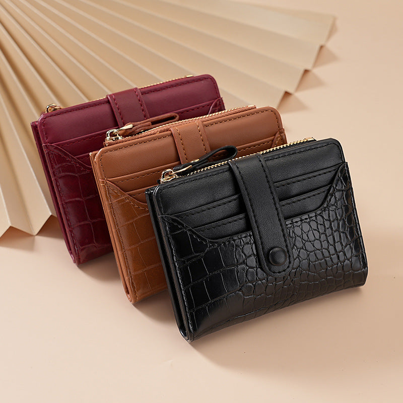 Wholesale Women S PU Leather Compact Wallet Thin Foldable Coin Purse Card Holder Everyday Fashion Accessory