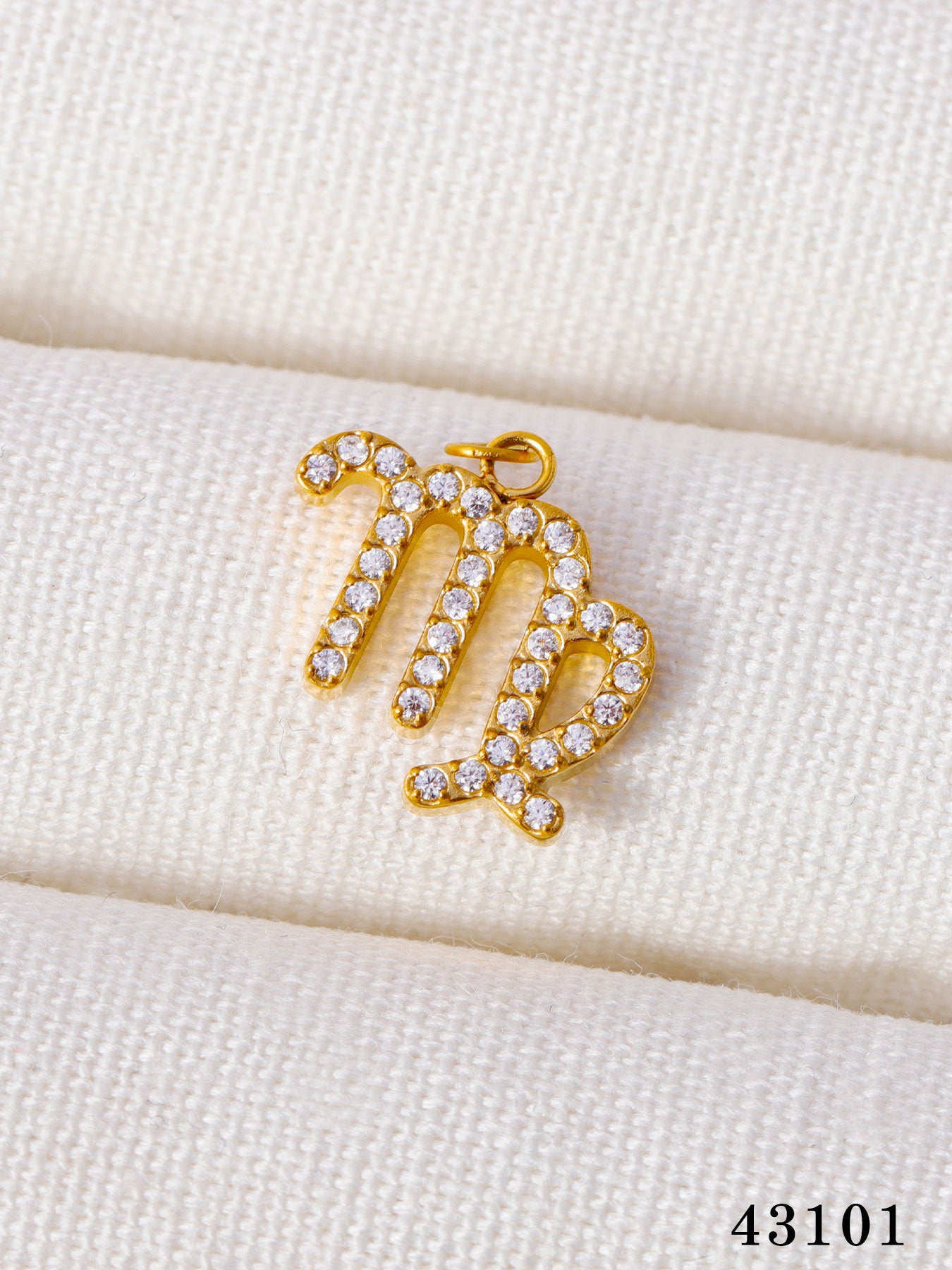 Wholesale Twelve Zodiac DIY stainless steel micro-inlaid diamond pendant