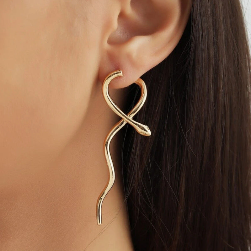 Wholesale  detachable winding retro snake earrings