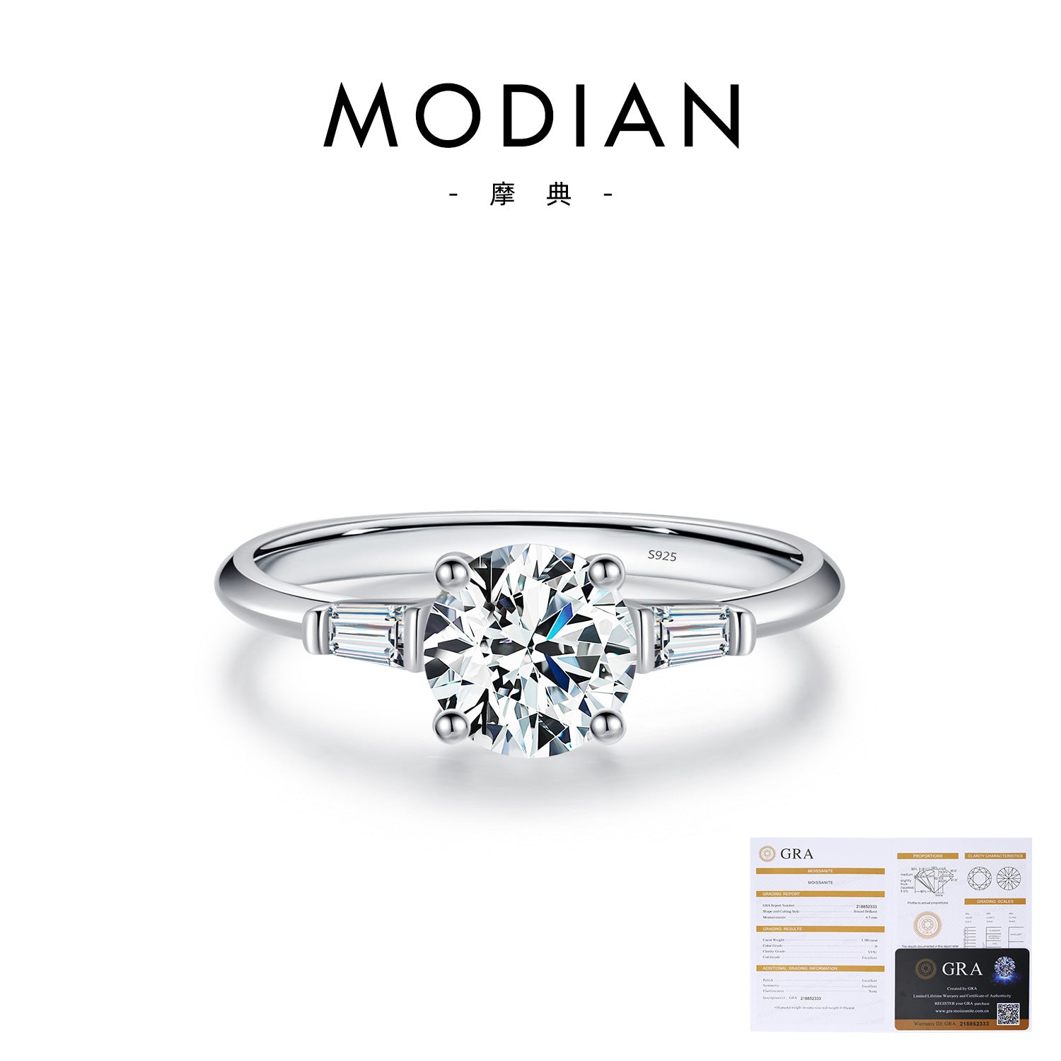 Wholesale Moissanite S925 Sterling Silver Diamond Ring ACC-RS-MoDian013