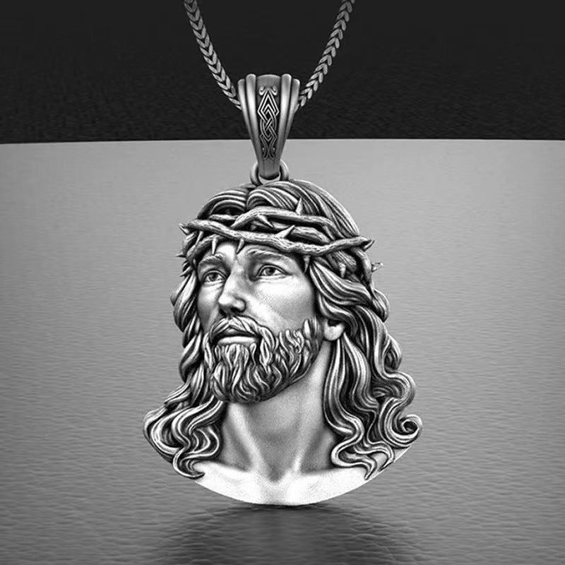 Wholesale Metal Vintage Religious Jesus Pendant Necklace