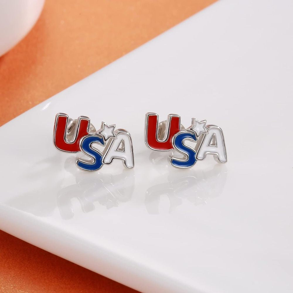 Wholesale Independence Day  Letter Earrings  Personalized Earrings