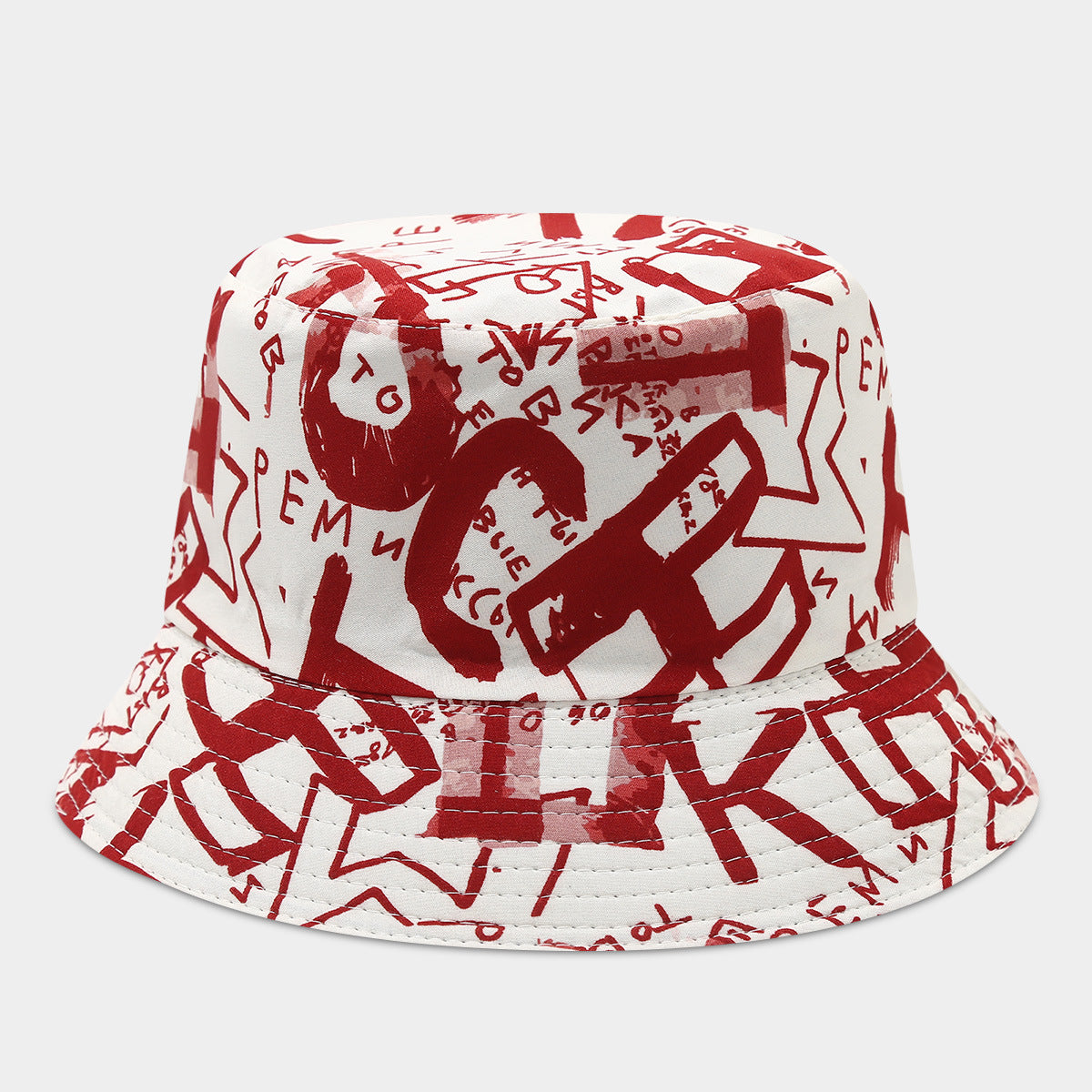 Wholesale  Graffiti Letter Double-sided Fisherman Hat Bucket Hat