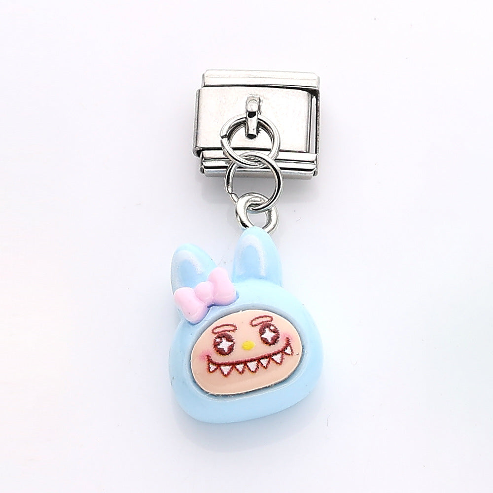 Wholesale 10pcs Italian Charm Bracelet 9mm DIY Splicing Cute Cartoon Stainless Steel Composable Bracelet ACCVIP