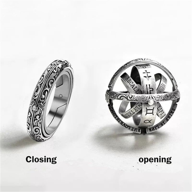 Wholesale Vintage Astronomical Ball Ring Deformation Rotating Ring ACC-RS-LR007