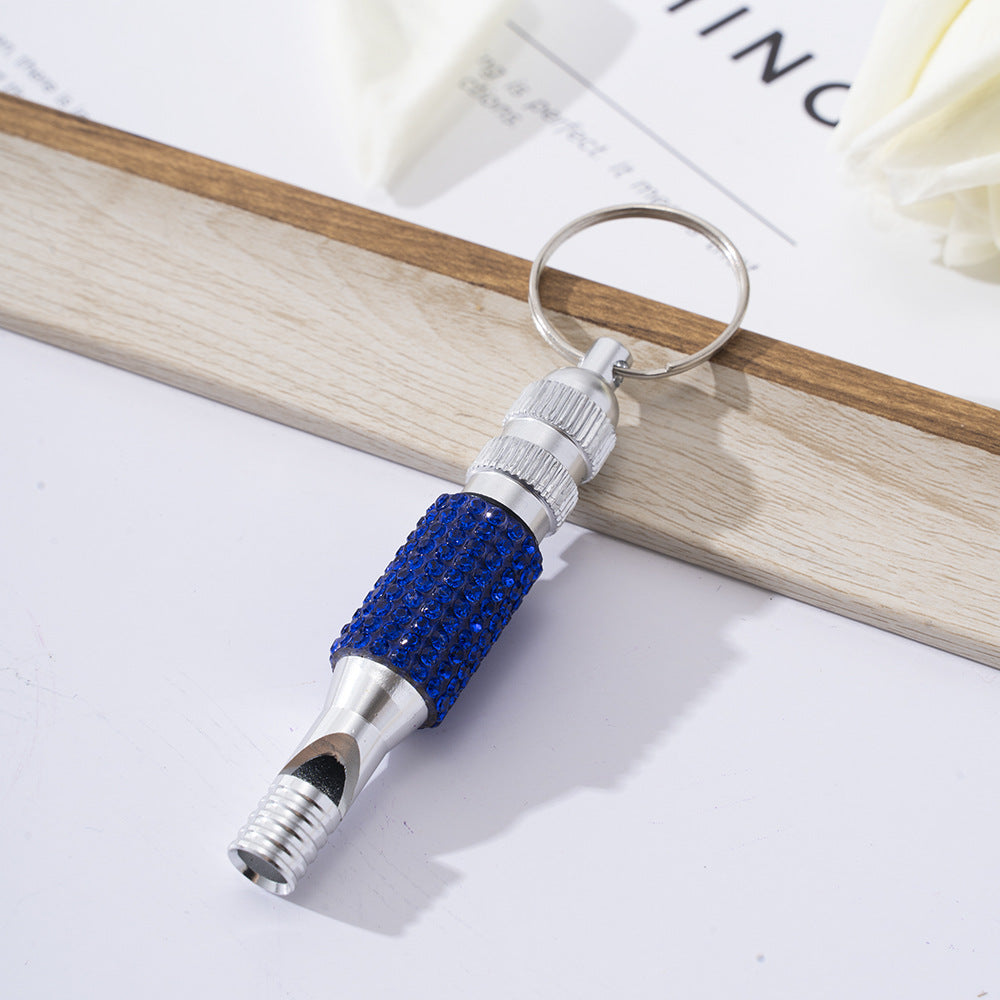 Wholesale Rhinestone Aluminum Whistle Outdoor Keychain ACC-KC-ZhiYa033