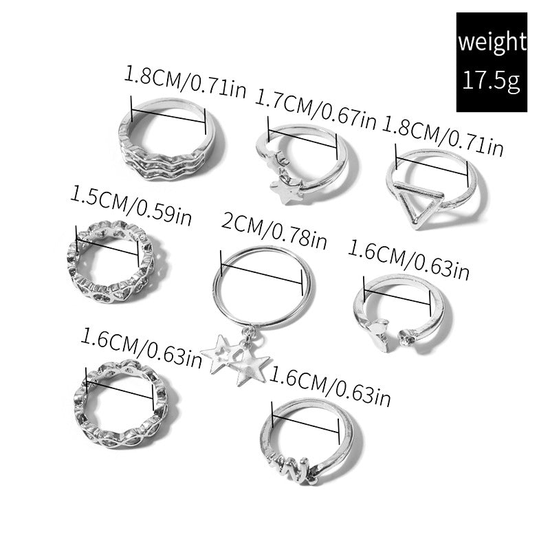 Wholesale Alloy Love Ring 8-piece Set