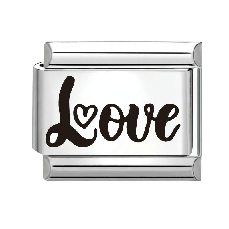 Wholesale  Italian Charm Bracelet 9mm DIY Splicing Removable Black and White Series Stainless Steel Composable Bracelet