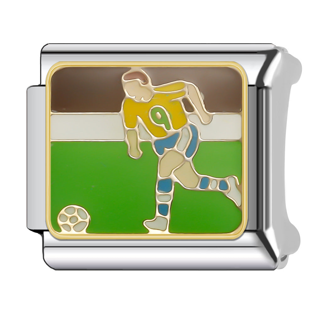 Wholesale Italian Charm Bracelet 9mm DIY Splicing Leisure Sports Stainless Steel Composable Bracelet