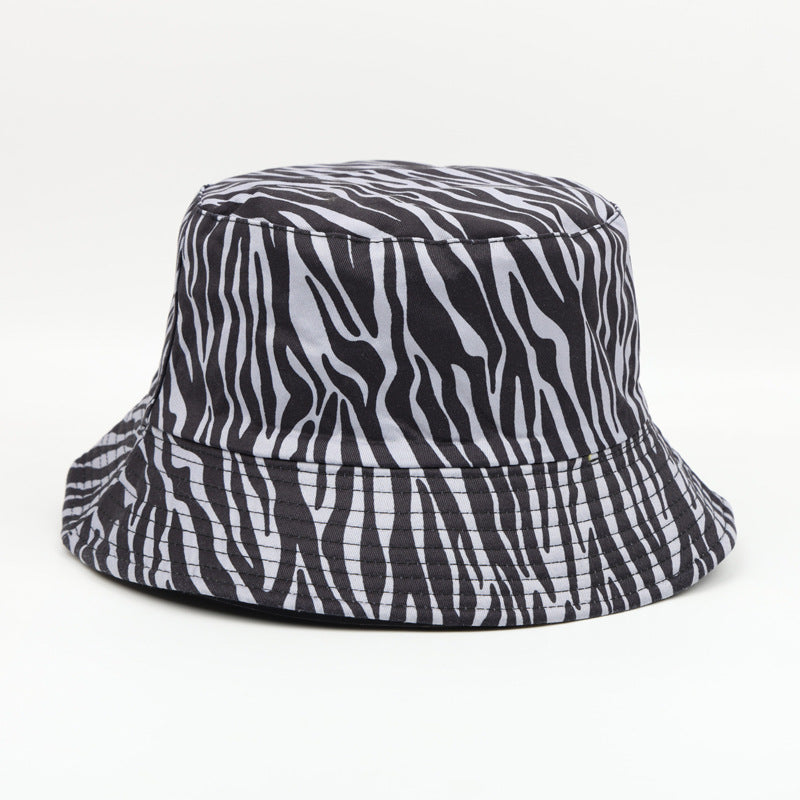 Wholesale  Retro Zebra Fisherman Hat Double-sided Leopard Digital Printed Bucket Hat