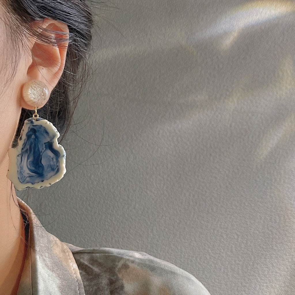 Wholesale Blue Oil Dripping Acrylic Earrings ACC-ES-Eryu008