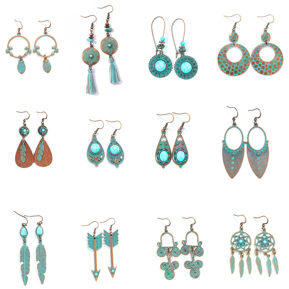 Wholesale Bohemian Tribal Ethnic Style Earrings for Holiday Travel Fashion Accessory