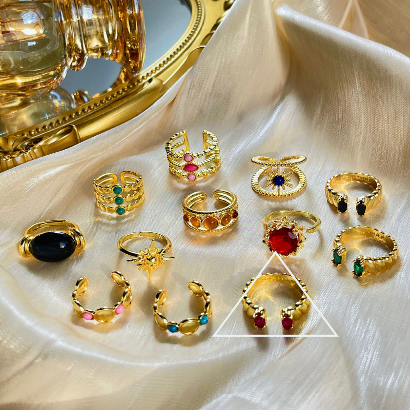 Wholesale Vintage 18k Gold Ring with Adjustable Opening Adjustable Rings Gold Plated Rings ACC-RS-YaoFeng002