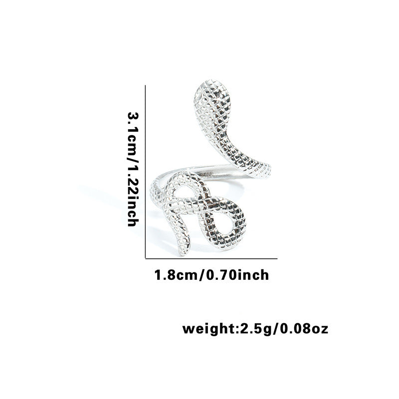Wholesale Geometric Snake Line Retro Titanium Steel Ring,  Jewelry Accessory for Women