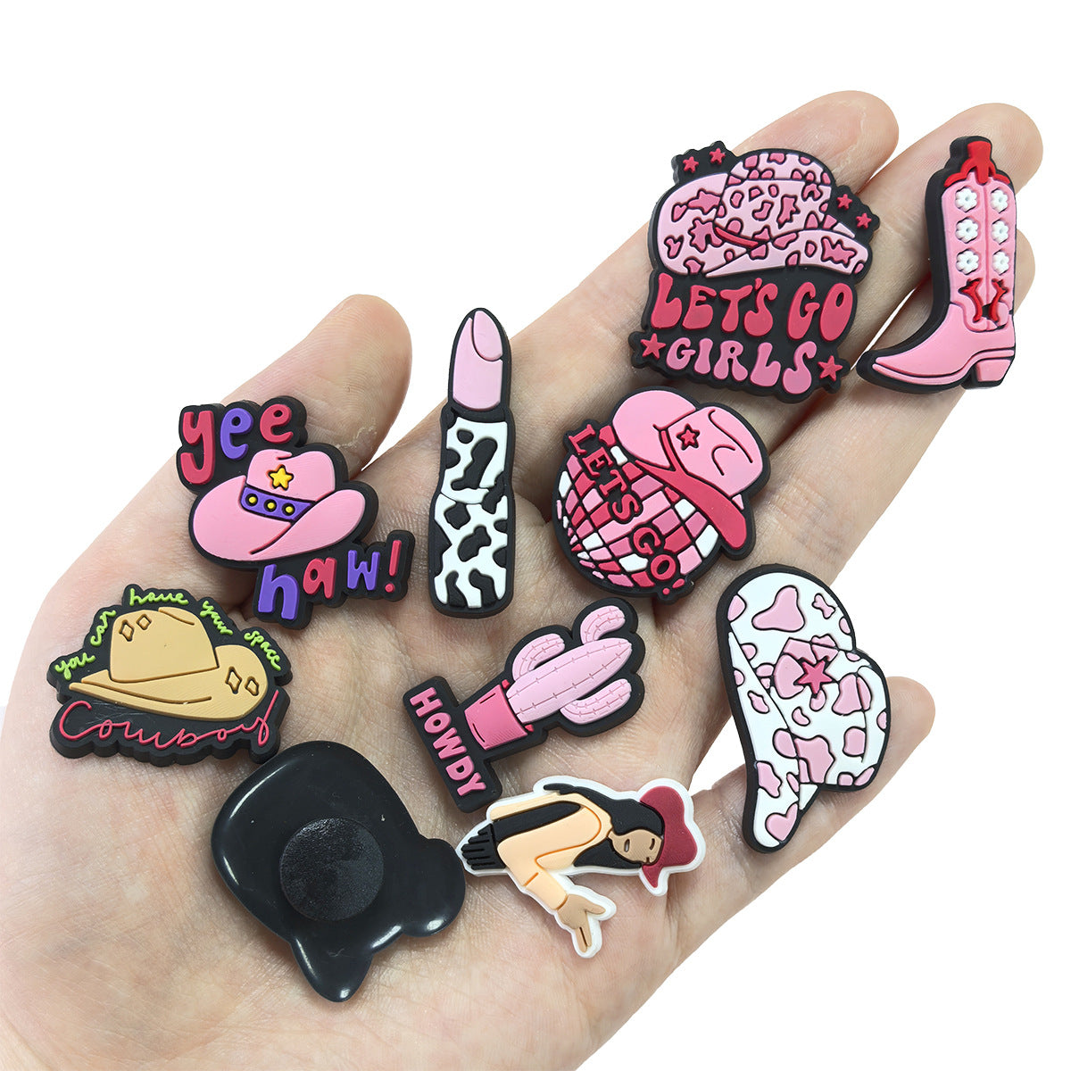 Wholesale Random 100pcs Pink Denim Series Shoes Accessories Shoes Charms ACC-SC-RYY051