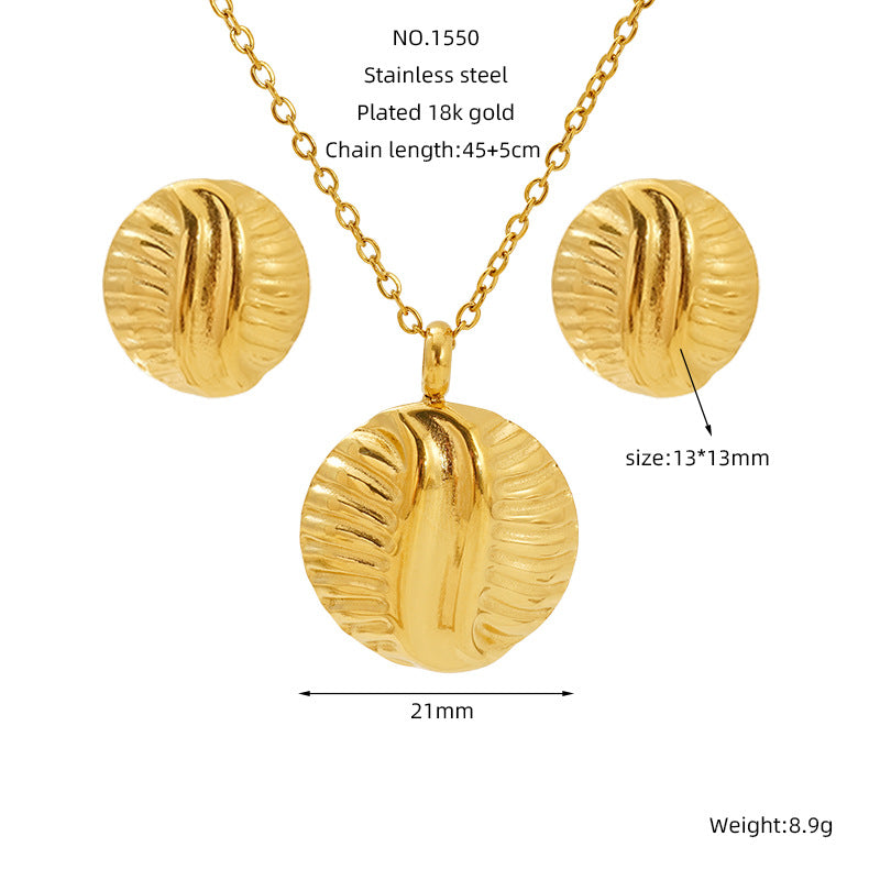 Wholesale  stainless steel jewelry suit  love earring necklace clavicle chain jewelry