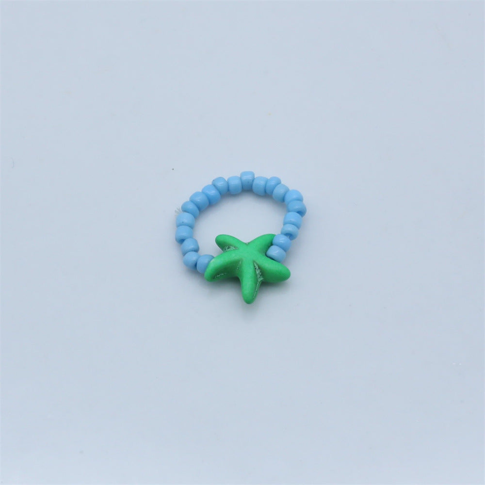 Wholesale  bohemian beach style starfish rice beads beaded bracelet