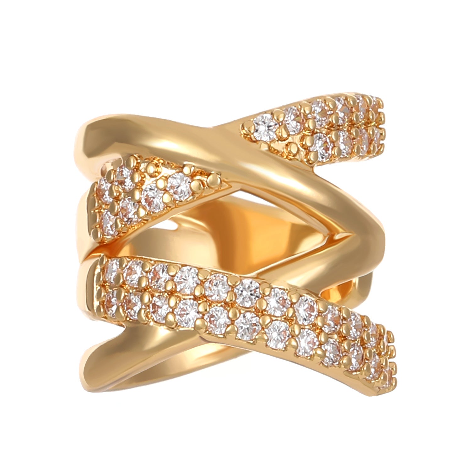 Wholesale  Double-layer X-cross Ear Clip Earrings