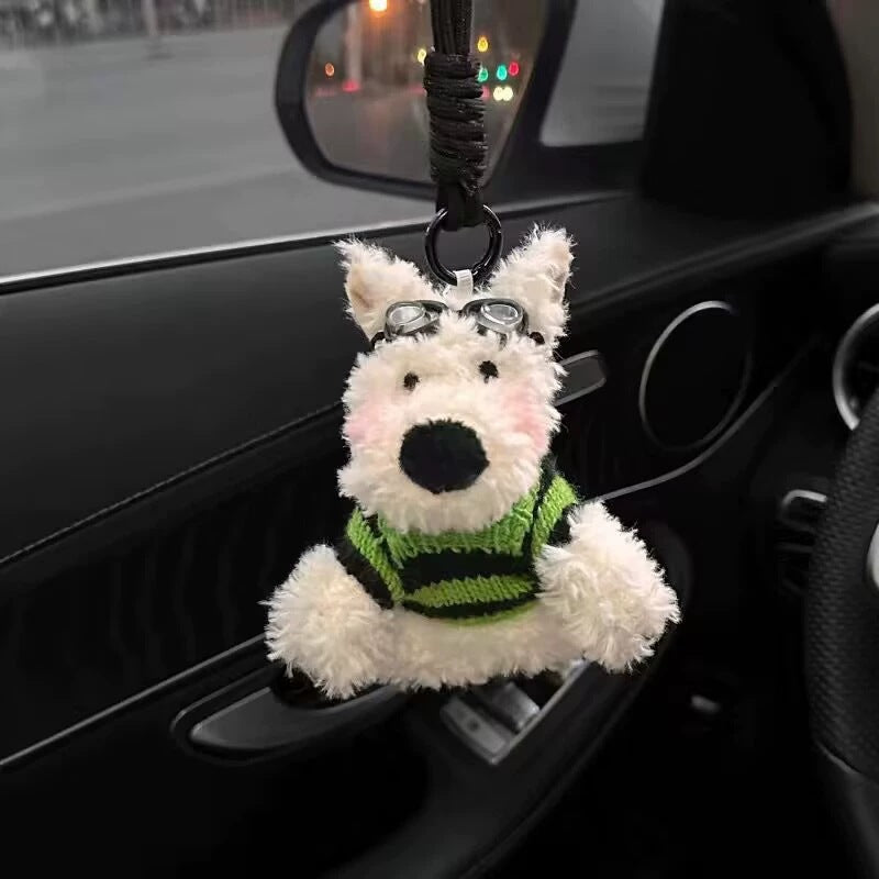 Wholesale Cute Flower  Puppy Plush Keychain
