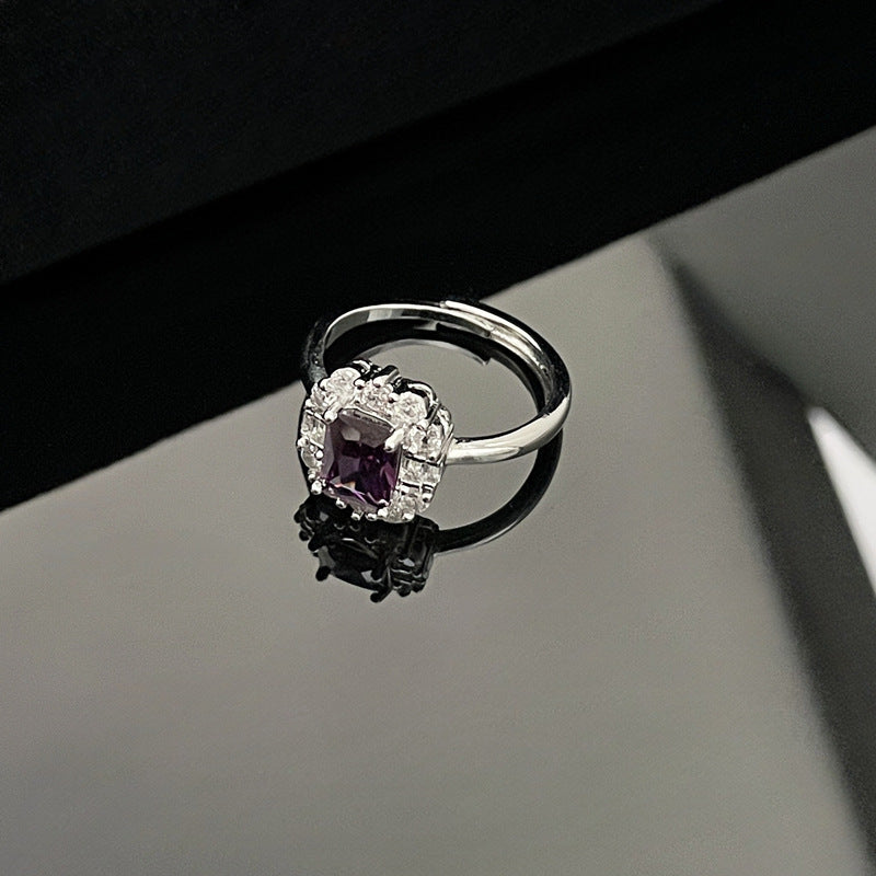 Wholesale  Geometric Purple Diamond Zircon Rings