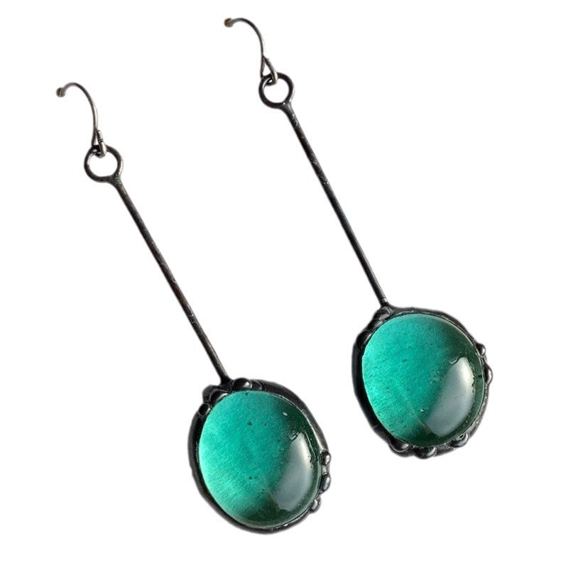 Wholesale Simple turquoise moonstone personality earrings
