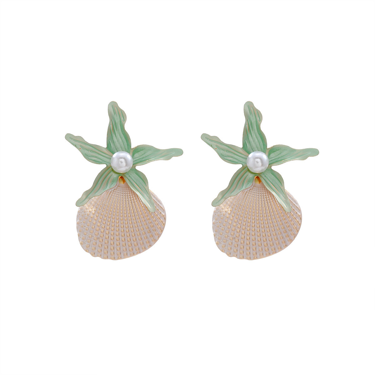 Großhandel Summer Beach Urlaubsstil Starfish Shell Perlenohrringe