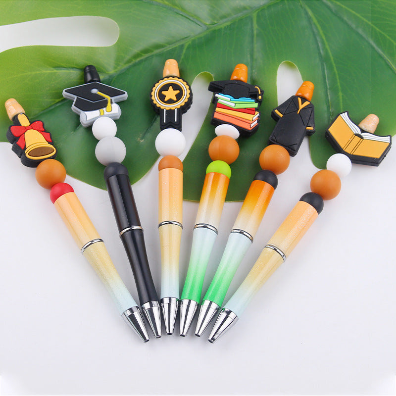 Wholesale  DIY Beaded Pen Creative Handmade Flower Silicone Beaded Pen