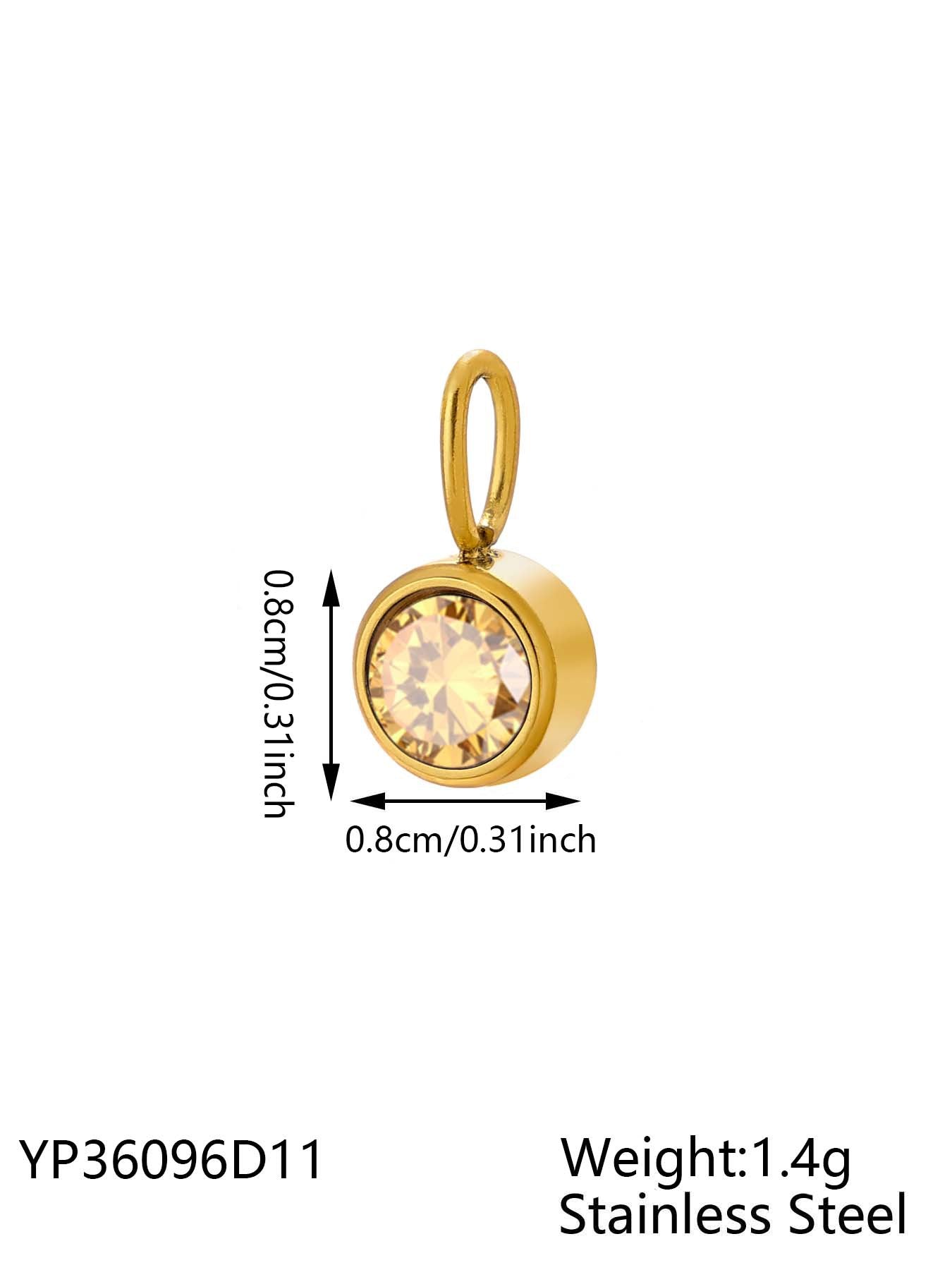 Wholesale Stainless steel birthday stone DIY color pendant