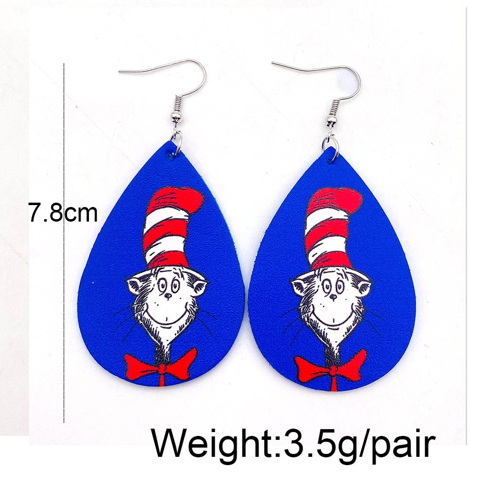 Wholesale leather earrings pencil picture book student earrings
