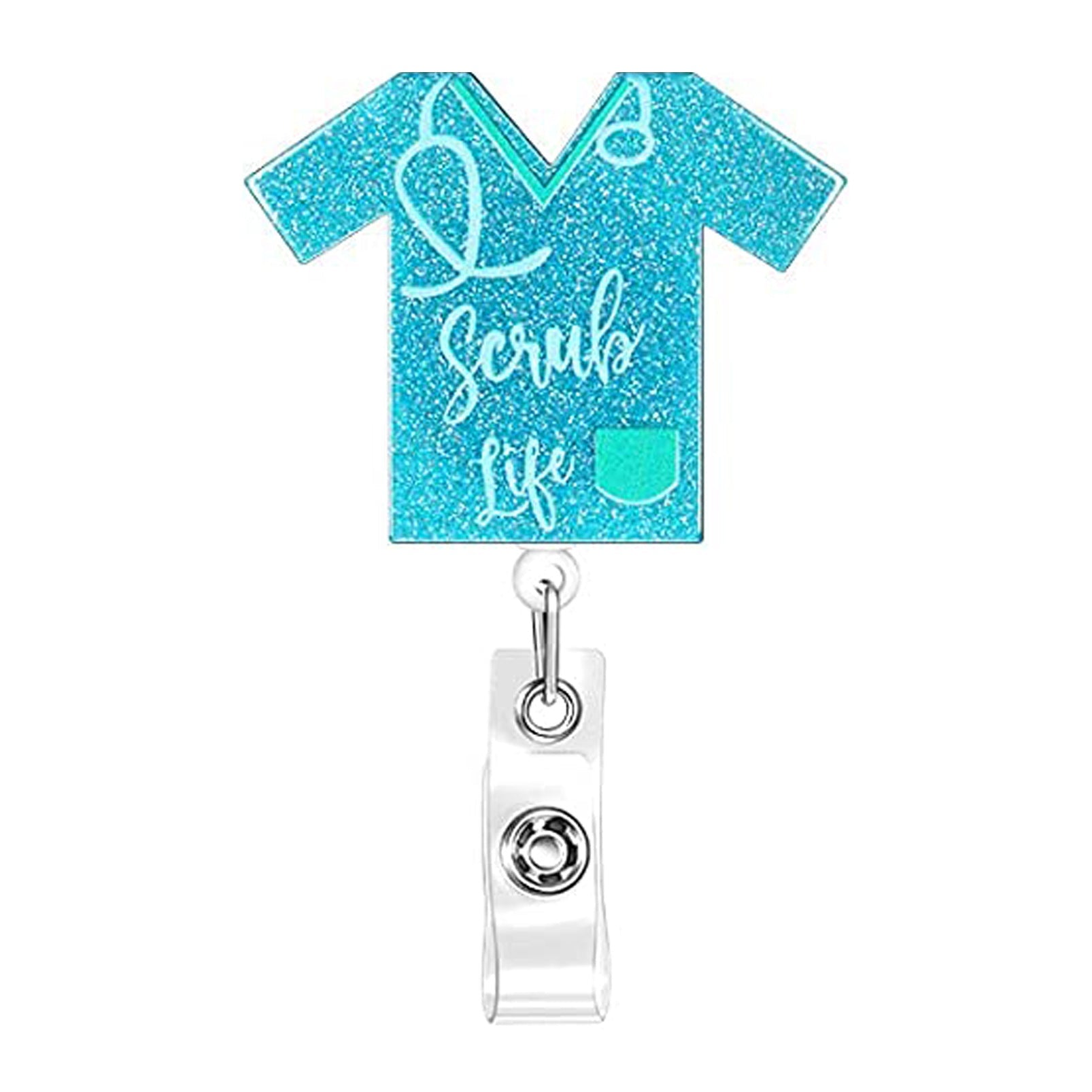 Wholesale Badge Reels Glitter Acrylic Doctor Nurse Rainbow Retractable Keychain