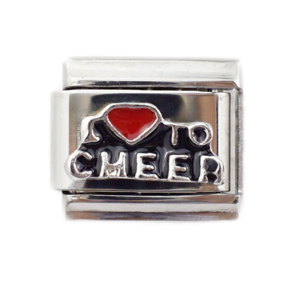 Wholesale 5pcs Italian Charm Bracelet 9mm DIY Splicing Creative Pattern Stainless Steel Composable Bracelet