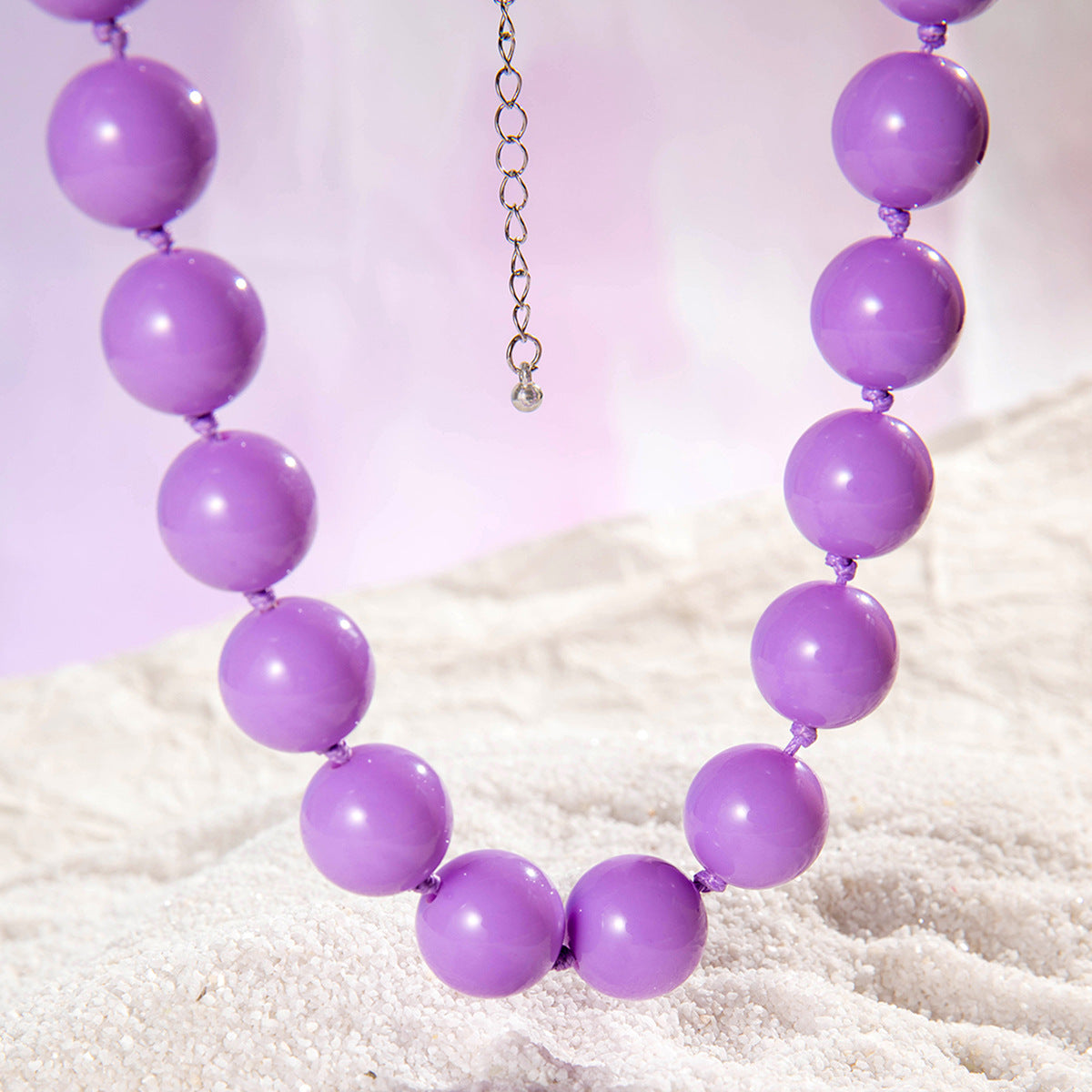 Wholesale  Bohemian Ethnic Style Colorful Large Bead Single-layer Necklace